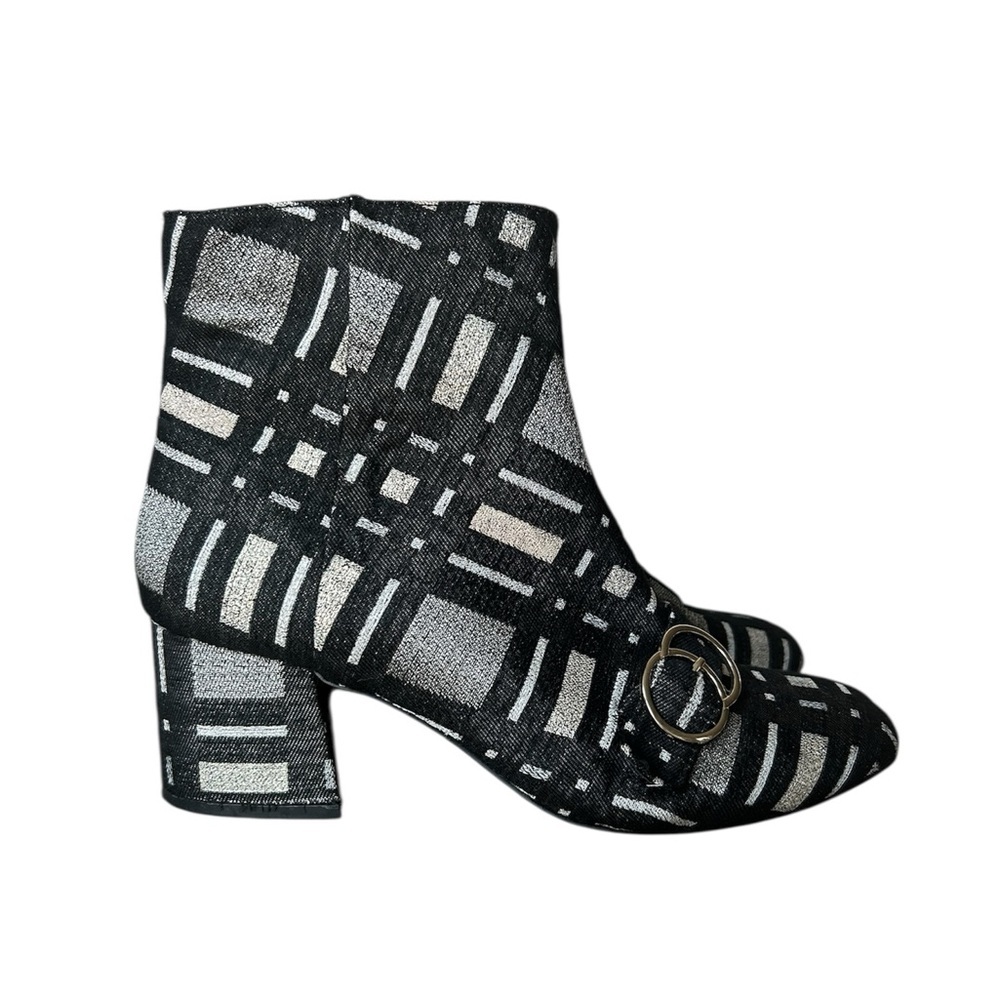 Bleecker & Bond Lacey Boots in black and silver geometric pattern size 10M - Picture 2 of 8